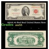 1953A $2 Red Seal United States Note Grades Choice