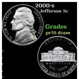2000-s Proof Jefferson Nickel 5c Grades GEM++ Proo