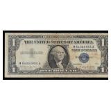 1957B $1 Blue Seal Silver Certificate Grades vf++