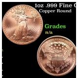 1oz .999 Fine Copper Bullion Round - Saint Gaudens