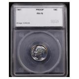 1961 Proof Roosevelt Dime TOP POP! 10c Graded pr70