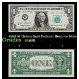 1963 $1 Green Seal Federal Reserve Note Grades Gem