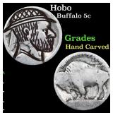 Hobo Buffalo Nickel 5c Grades Hand Carved