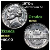 1970-s Jefferson Nickel 5c Grades GEM+ Unc