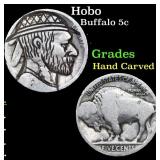 Hobo Buffalo Nickel 5c Grades Hand Carved