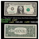 **Star Note** 1995 $1 Green Seal Federal Reserve N