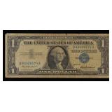 1957 $1 Blue Seal Silver Certificate Grades f+