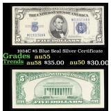 1934C $5 Blue Seal Silver Certificate Grades Choic