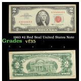 1963 $2 Red Seal United States Note Grades vf++