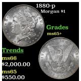 1880-p Morgan Dollar $1 ms65+ SEGS
