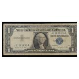 1957A $1 Blue Seal Silver Certificate Grades vf+