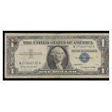 1957B $1 Blue Seal Silver Certificate Grades vf+