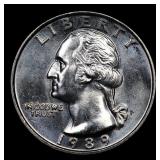1989-p Washington Quarter 25c Grades GEM+ Unc