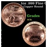 1oz .999 Fine Copper Bullion Round - Second Amendm
