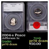 2004-s Peace Proof Jefferson Nickel 5c pr70 dcam S