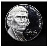 2007-s Proof Jefferson Nickel 5c Grades GEM++ Proo