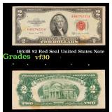 1953B $2 Red Seal United States Note Grades vf++