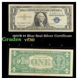 1957B $1 Blue Seal Silver Certificate Grades vf++