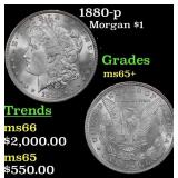 1880-p Morgan Dollar $1 ms65+ SEGS