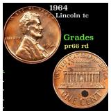 1964 Proof Lincoln Cent 1c Grades Gem+ Proof Red
