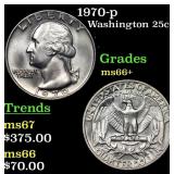 1970-p Washington Quarter 25c Grades GEM++ Unc