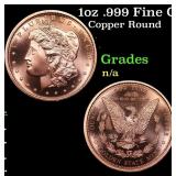 1oz .999 Fine Copper Bullion Round - Morgan Dollar