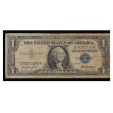 1957 $1 Blue Seal Silver Certificate Grades vf+