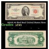 1953A $2 Red Seal United States Note Grades xf+