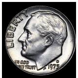 1975-d Roosevelt Dime 10c Grades GEM++ Unc