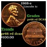1968-s Proof Lincoln Cent 1c pr68 rd DCAM SEGS