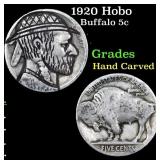 1920 Hobo Buffalo Nickel 5c Grades Hand Carved