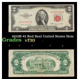 1953B $2 Red Seal United States Note Grades vf++