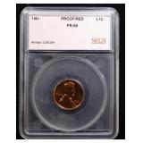 1961 Proof Lincoln Cent TOP POP! 1c Graded pr69 rd