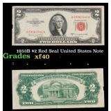 1953B $2 Red Seal United States Note Grades xf