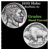 1920 Hobo Buffalo Nickel 5c Grades Hand Carved
