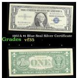 1957A $1 Blue Seal Silver Certificate Grades vf++