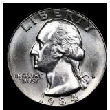 1984-d Washington Quarter 25c Grades GEM++ Unc