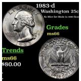 1983-d Washington Quarter 25c Grades GEM+ Unc