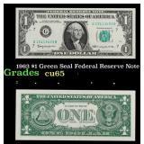 1963 $1 Green Seal Federal Reserve Note Grades Gem