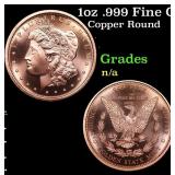1oz .999 Fine Copper Bullion Round - Morgan Dollar