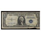 1935D $1 Blue Seal Silver Certificate Grades f+