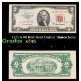 1953A $2 Red Seal United States Note Grades xf+