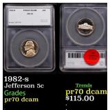 1982-s Proof Jefferson Nickel 5c pr70 dcam SEGS