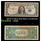 1957A $1 Blue Seal Silver Certificate Graded vf++