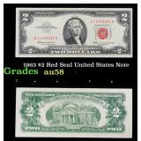 1963 $2 Red Seal United States Note Grades Choice
