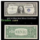 1957 $1 Blue Seal Silver Certificate Grades Choice