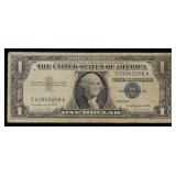 1957A $1 Blue Seal Silver Certificate Grades vf+