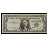 1957A $1 Blue Seal Silver Certificate Grades vf+