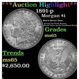 ***Major Highlight*** 1891-p Morgan Dollar $1 ms65