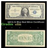 1957A $1 Blue Seal Silver Certificate Grades vf++